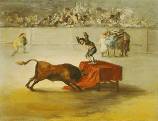 Martinchos andere Torheit in der Stierkampfarena von Saragossa, nach einem Gemälde von Francisco Goya (1746-1828)